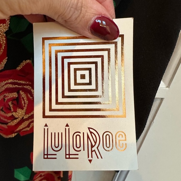 LuLaRoe Debbie Elegant Collection Metallic Rose Floral Midi Dress Size XL NWT - Picture 7 of 11